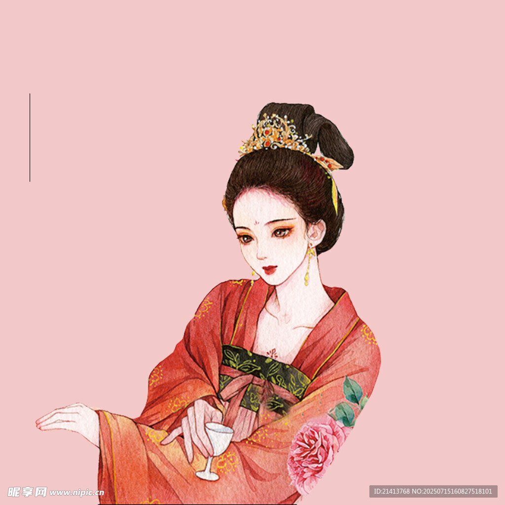古风红衣佳人