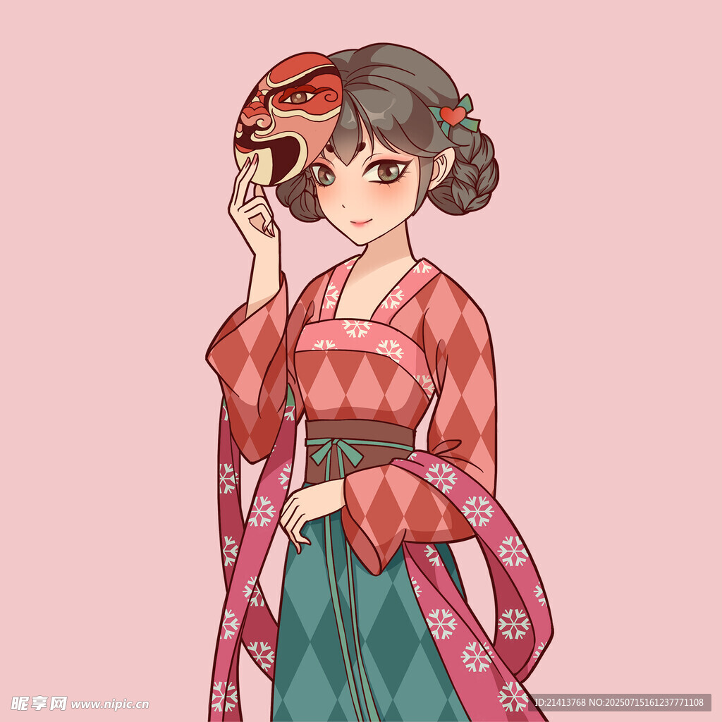 古风汉服少女俏皮模样