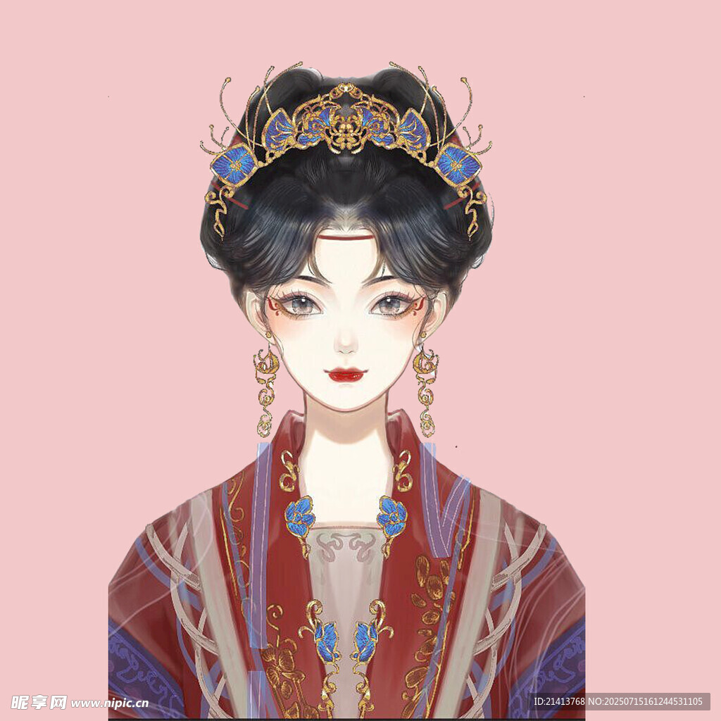 古风华服女子精美扮相