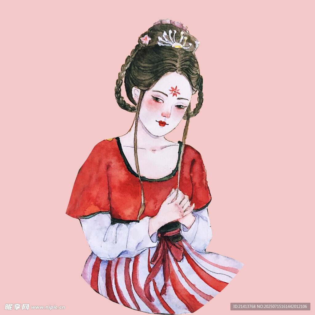 唐代仕女形象插画