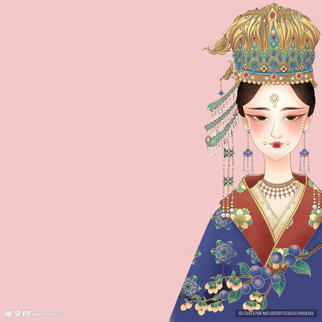 古风华丽服饰的古典美人
