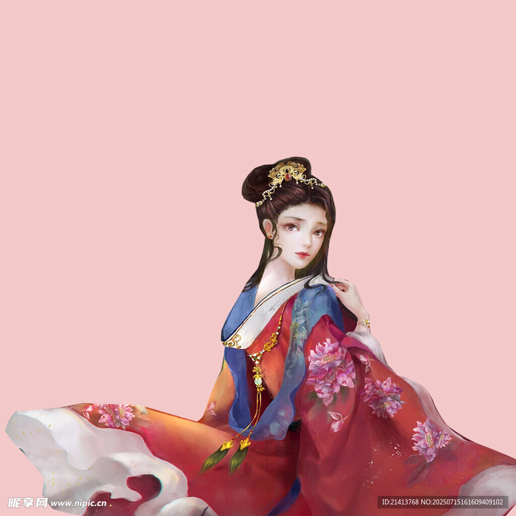 古风汉服女子优雅起舞