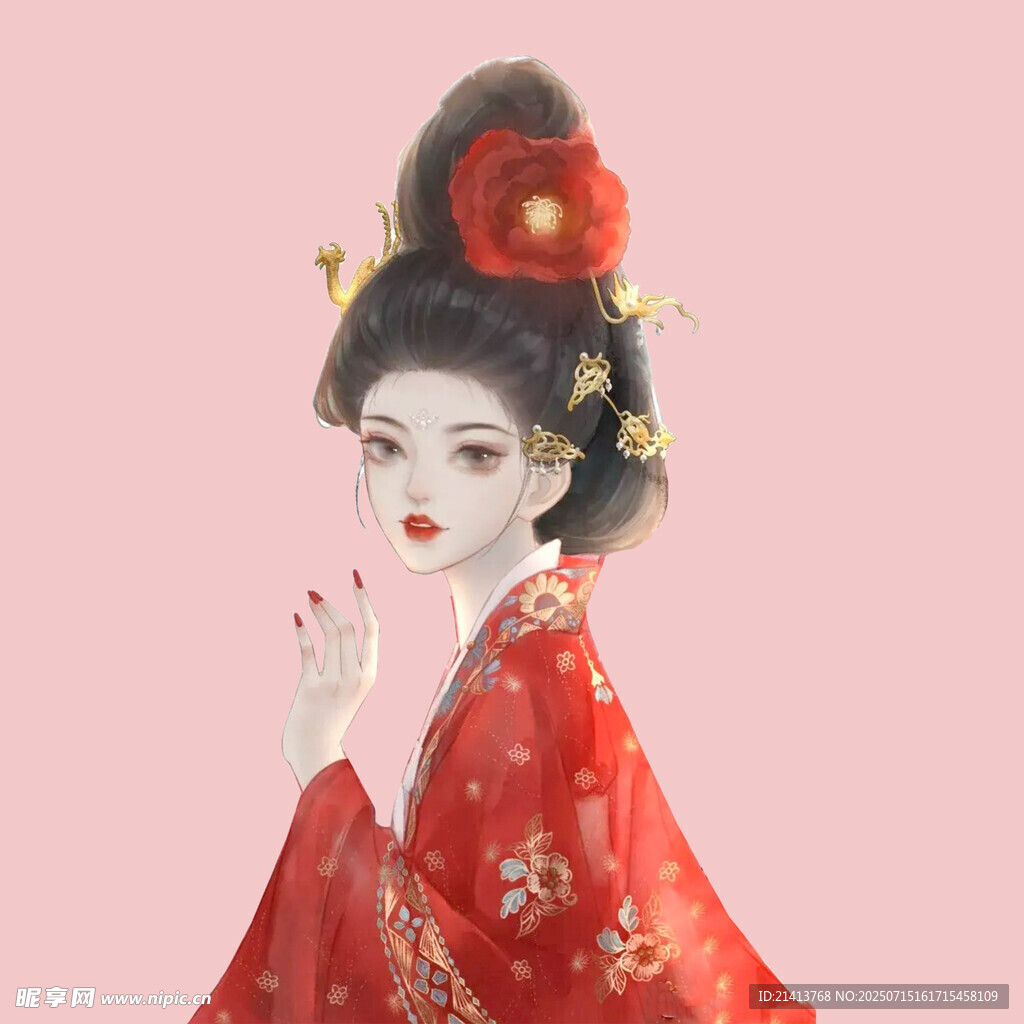 古风红衣佳人  典雅妆容