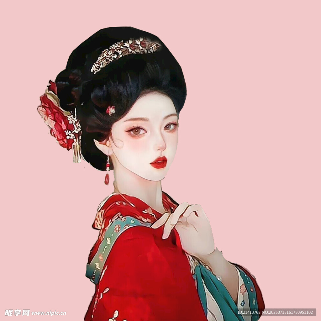 古风红衣佳人