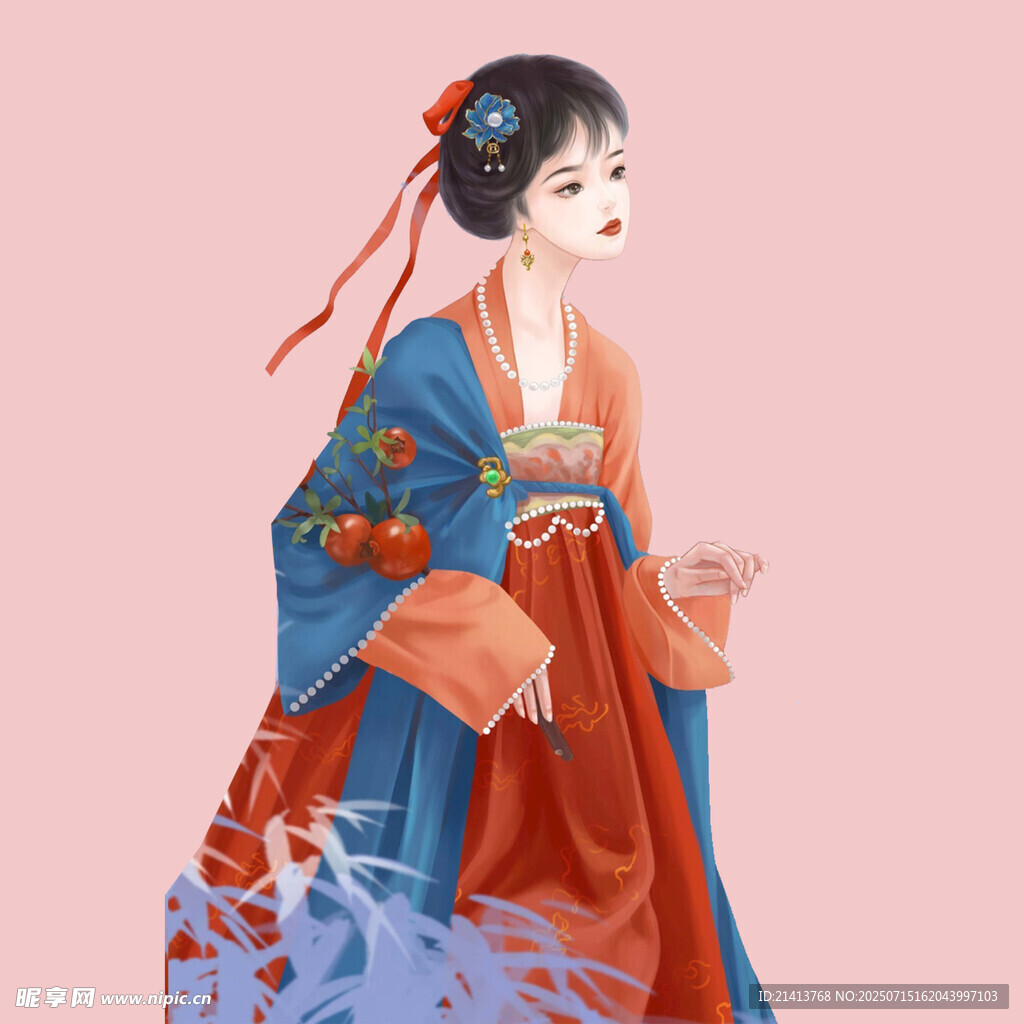 古风汉服女子优雅立姿