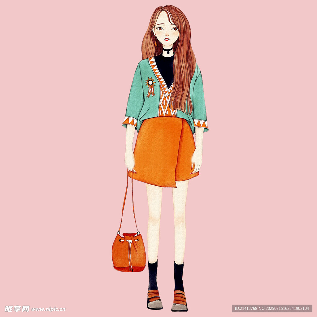 时尚女孩穿搭展示