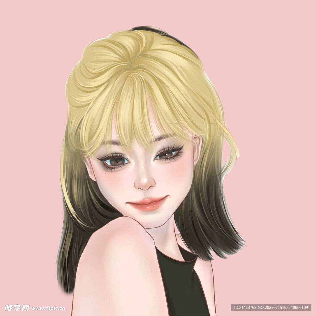 金发少女甜美头像