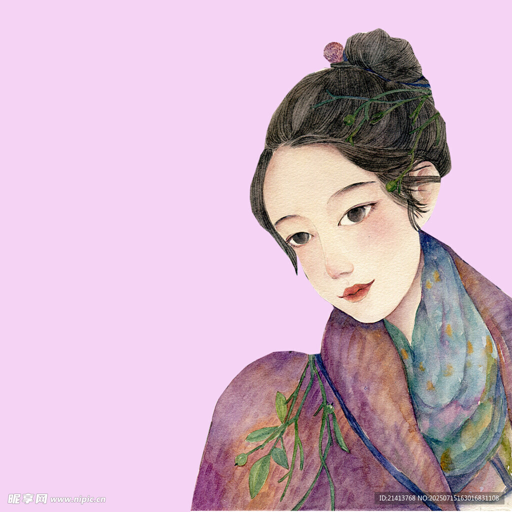 古风女子披肩优雅形象