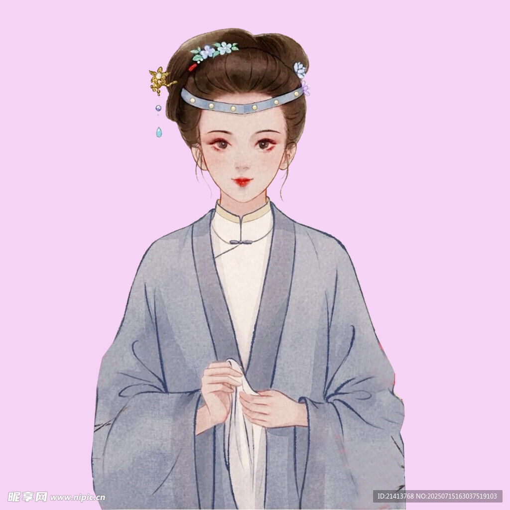 古风女子着汉服优雅而立