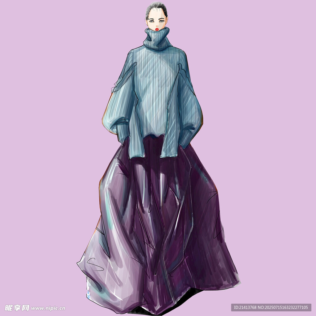 复古风格长款斗篷服饰设计