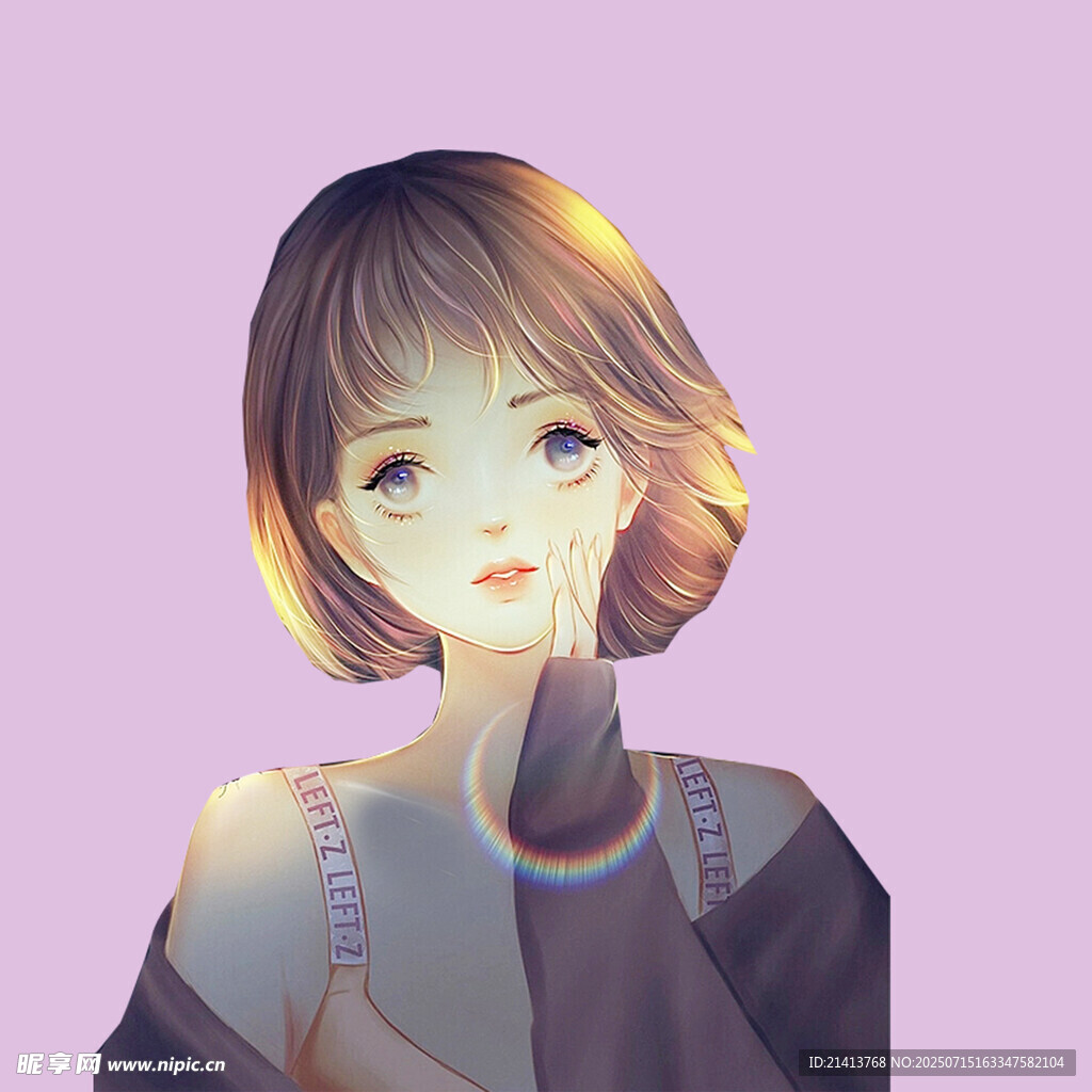 短发少女的温柔瞬间