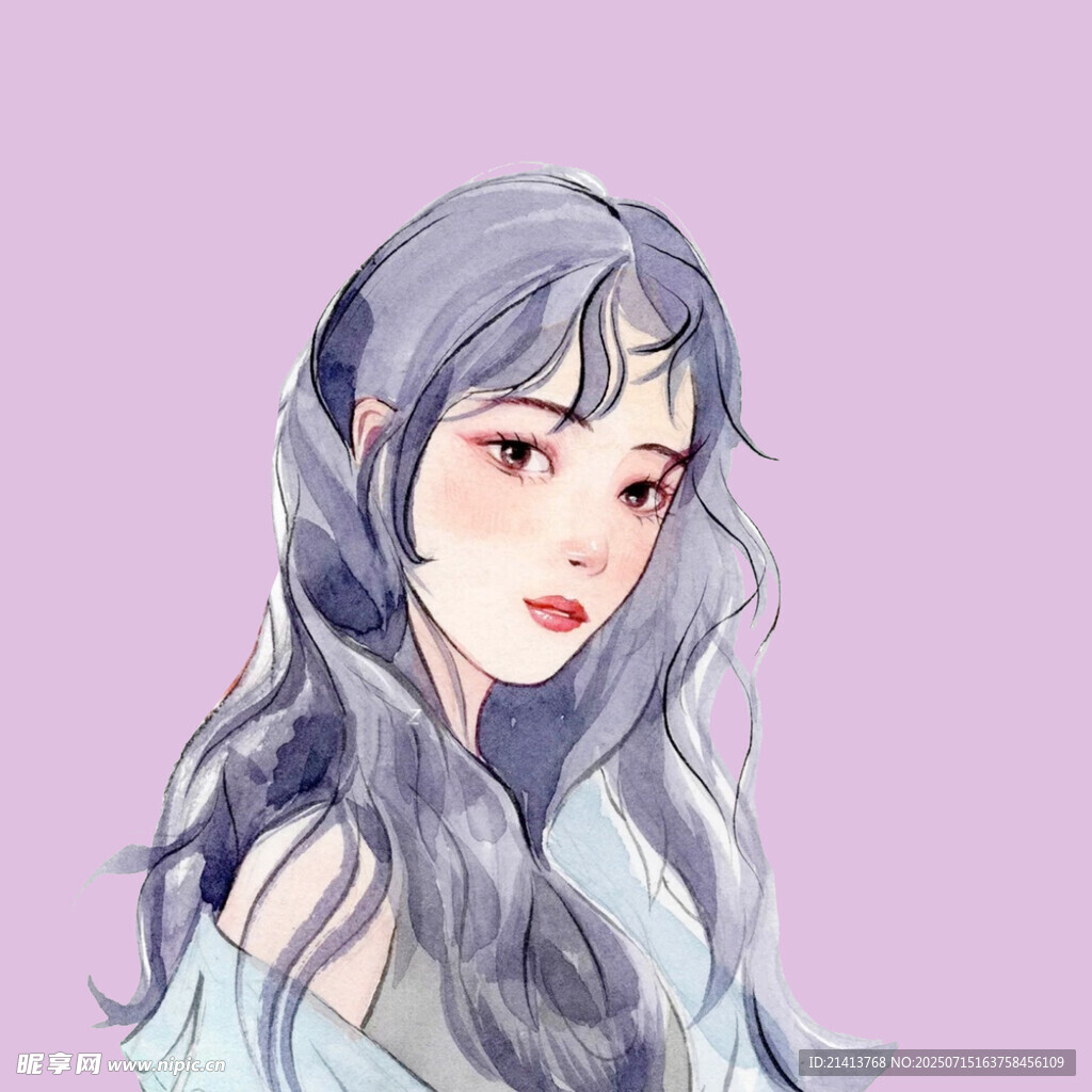 长发飘飘的古风少女