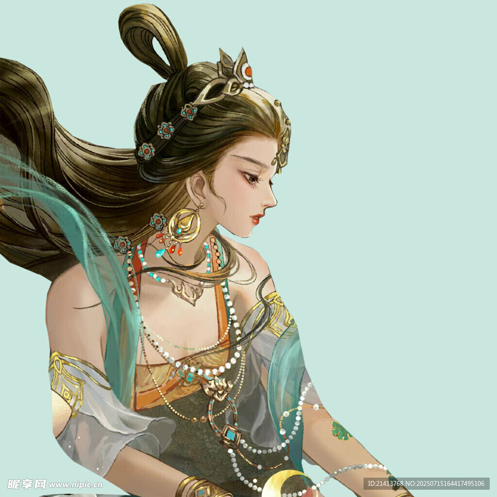 古风飘逸的华丽服饰女子