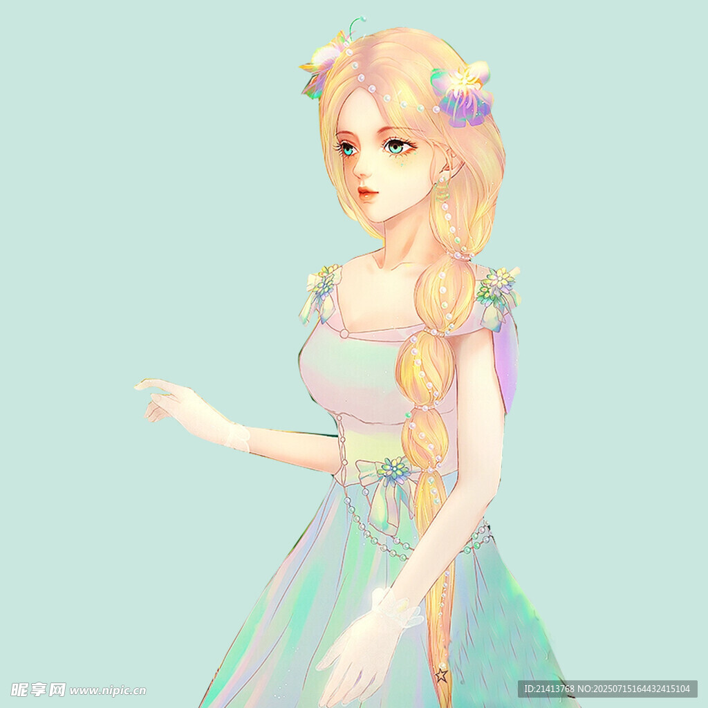 梦幻金发公主风少女形象