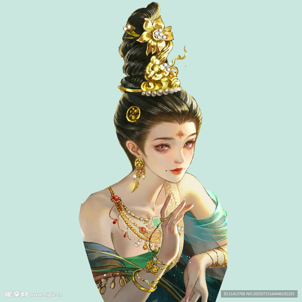 古风敦煌风女子华丽扮相