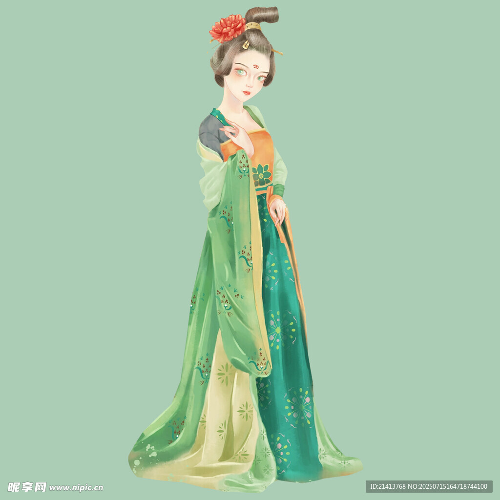 古风汉服女子优雅立姿