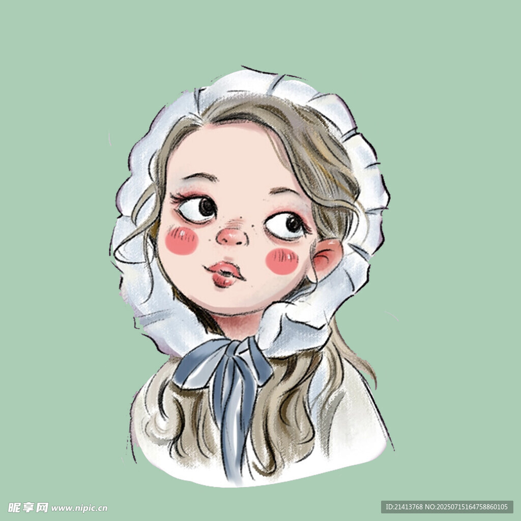 复古装扮的可爱女孩