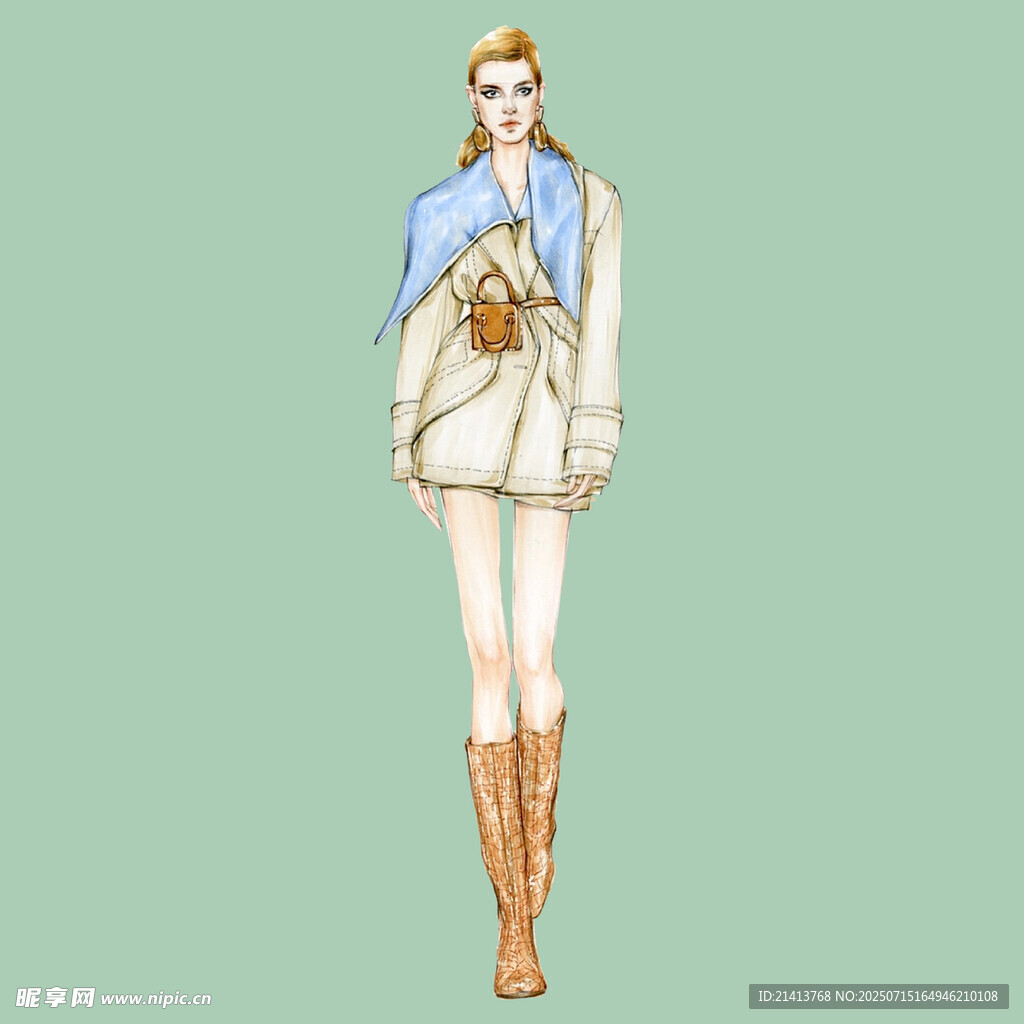 时尚女郎秋冬服饰设计图