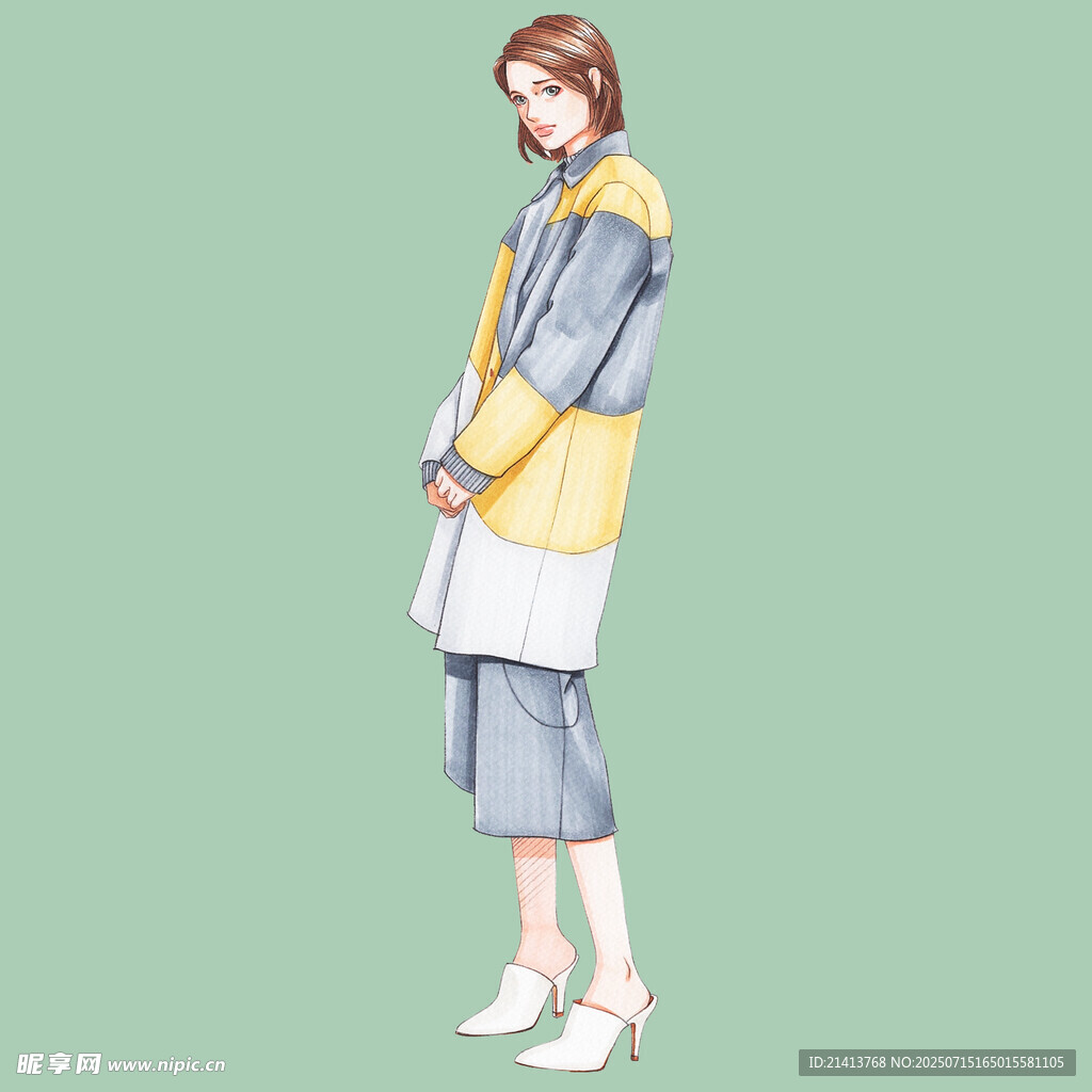 时尚穿搭的优雅女性
