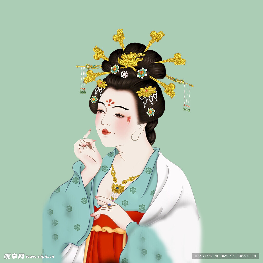 古风唐朝仕女优雅形象