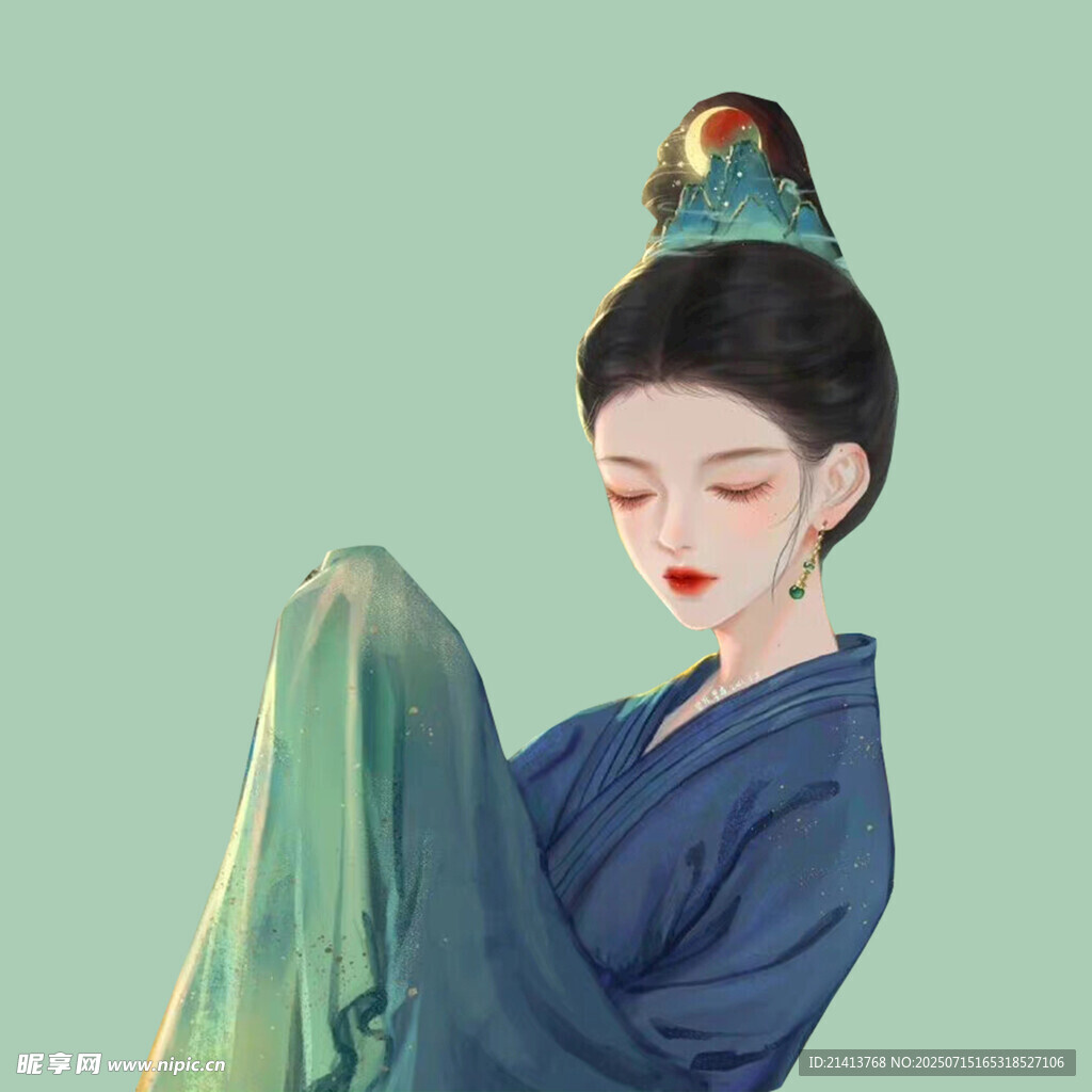 古风女子轻挽飘逸衣袖