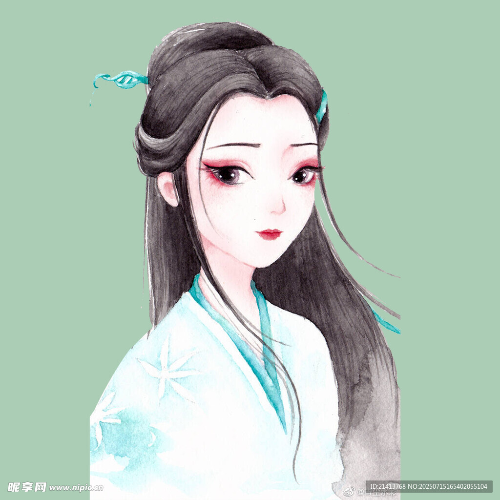 古风汉服女子唯美插画