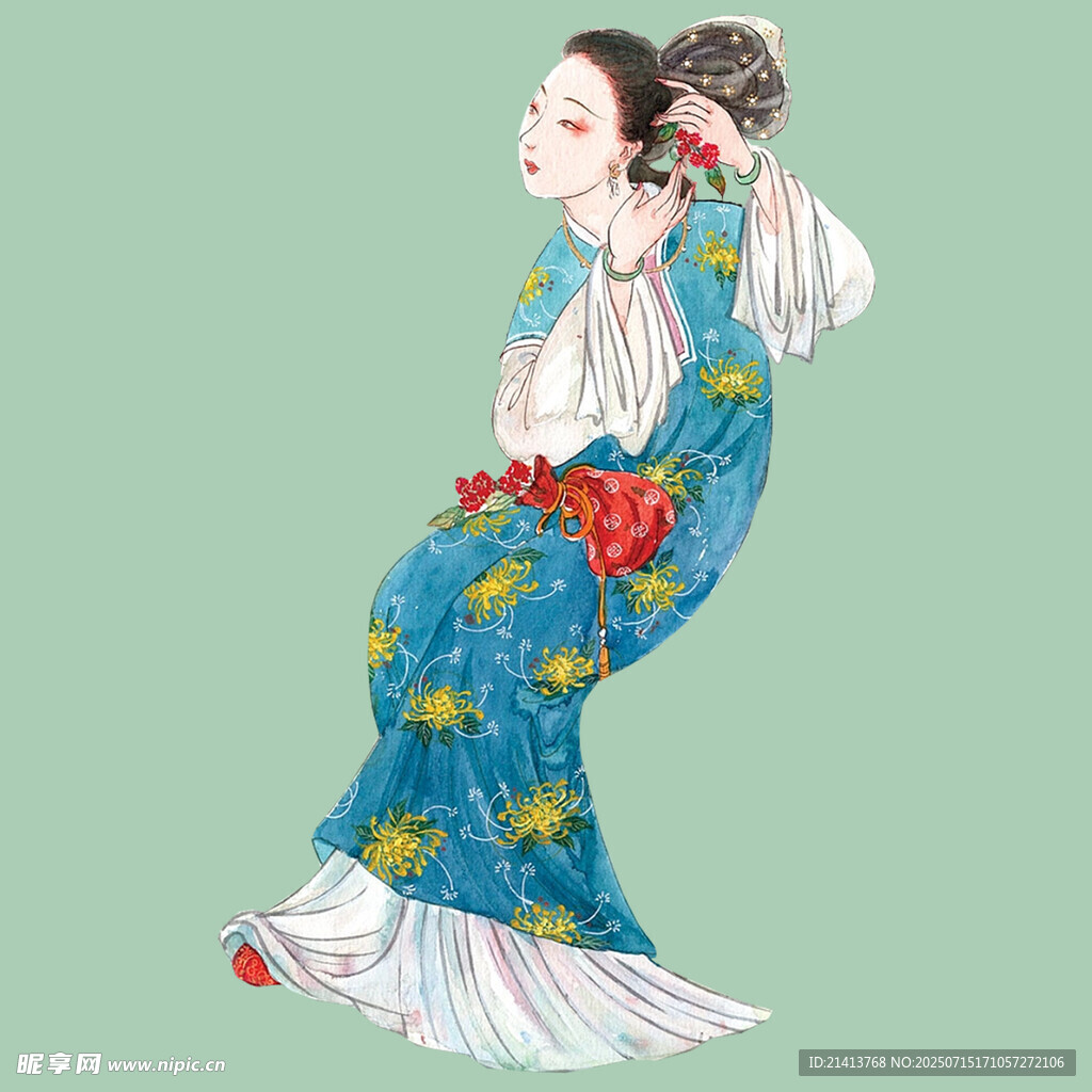 古典旗袍女子优雅身姿