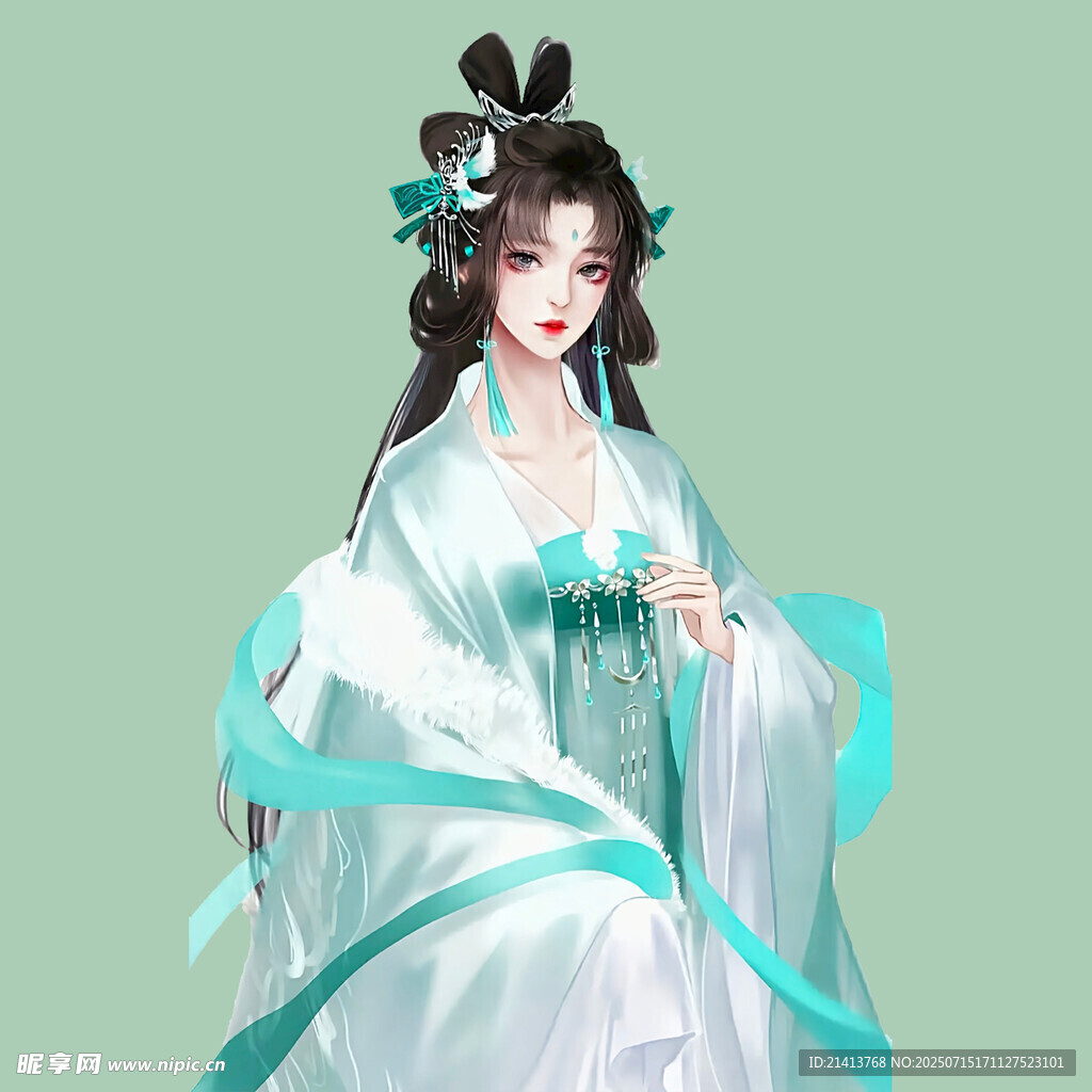 古风汉服女子优雅端坐