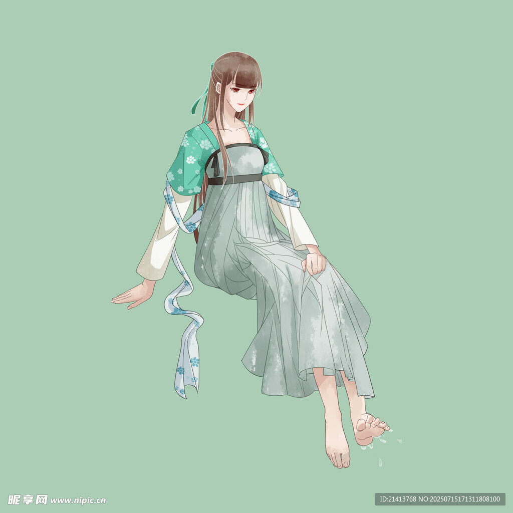 古风少女优雅坐姿形象