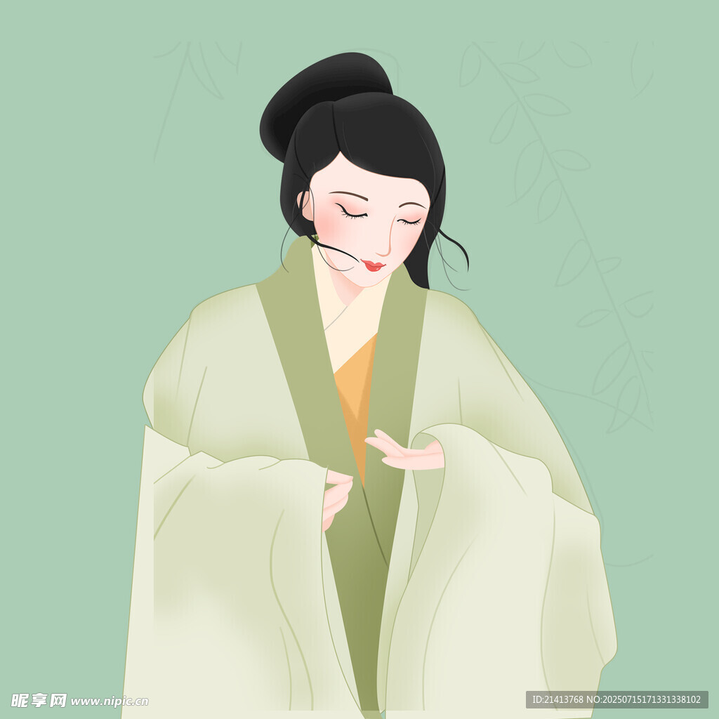 古风女子着汉服优雅姿态