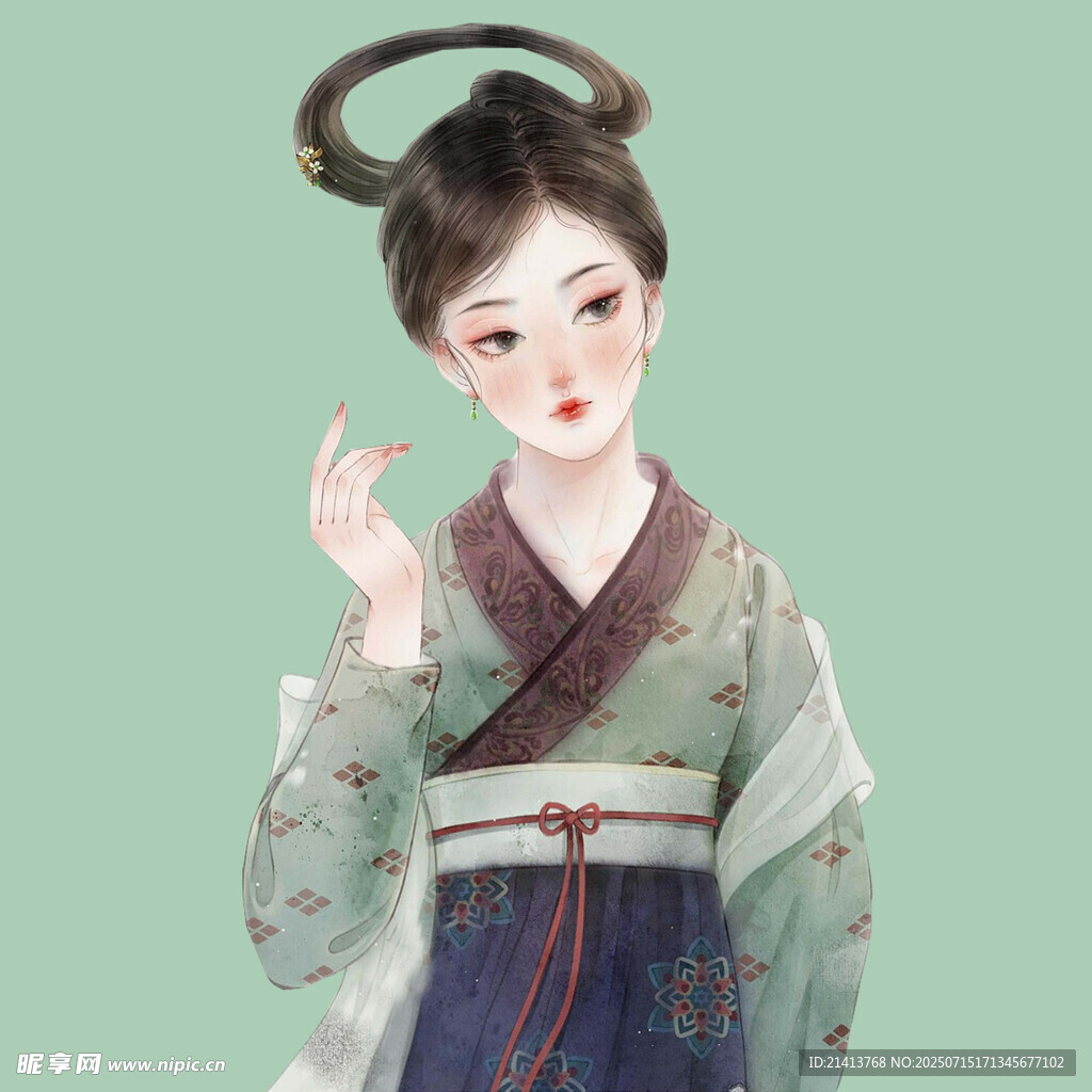 古风汉服女子优雅姿态