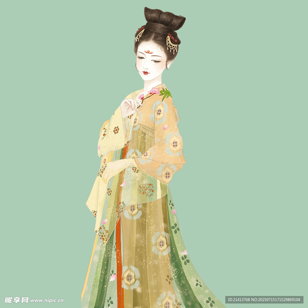 古风汉服女子优雅立姿