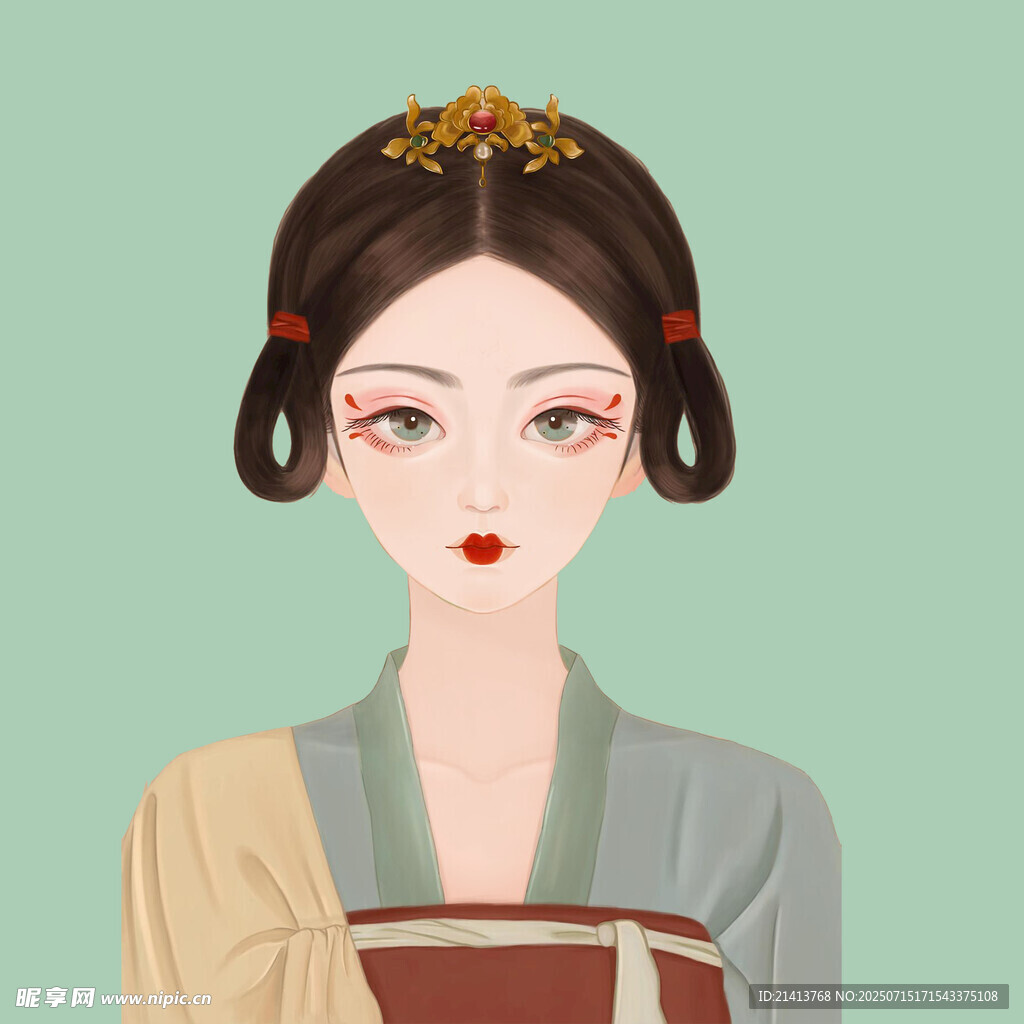 古风女子持书优雅形象