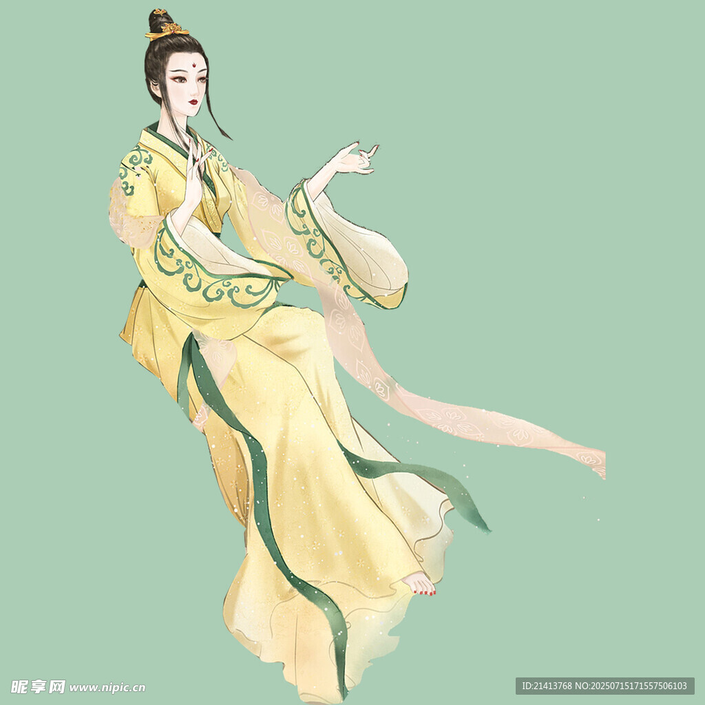 古风女子轻盈起舞