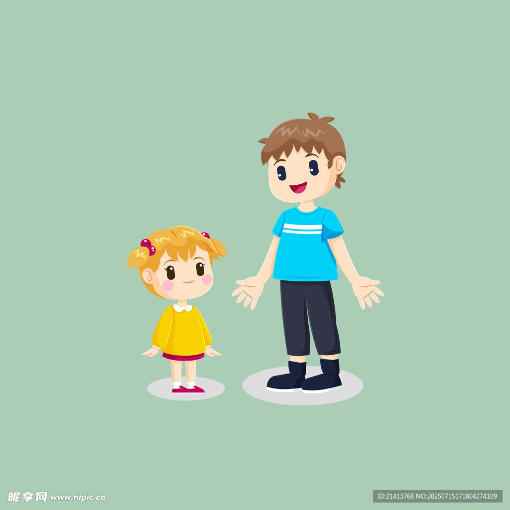 兄妹站立图