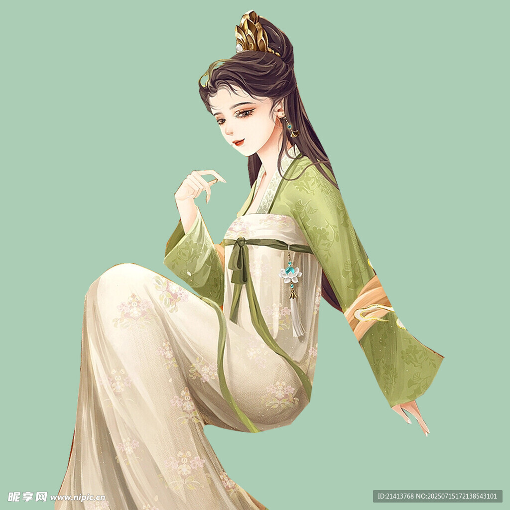 古风汉服女子优雅坐姿