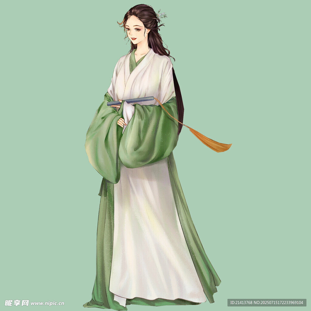古风汉服女子优雅立姿