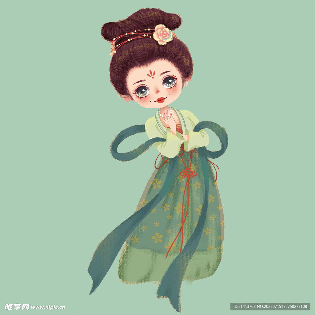 古风汉服少女翩翩起舞
