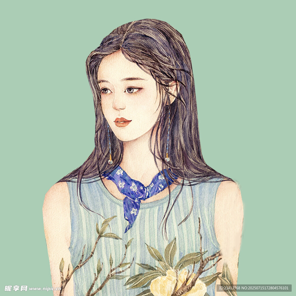 清新少女插画