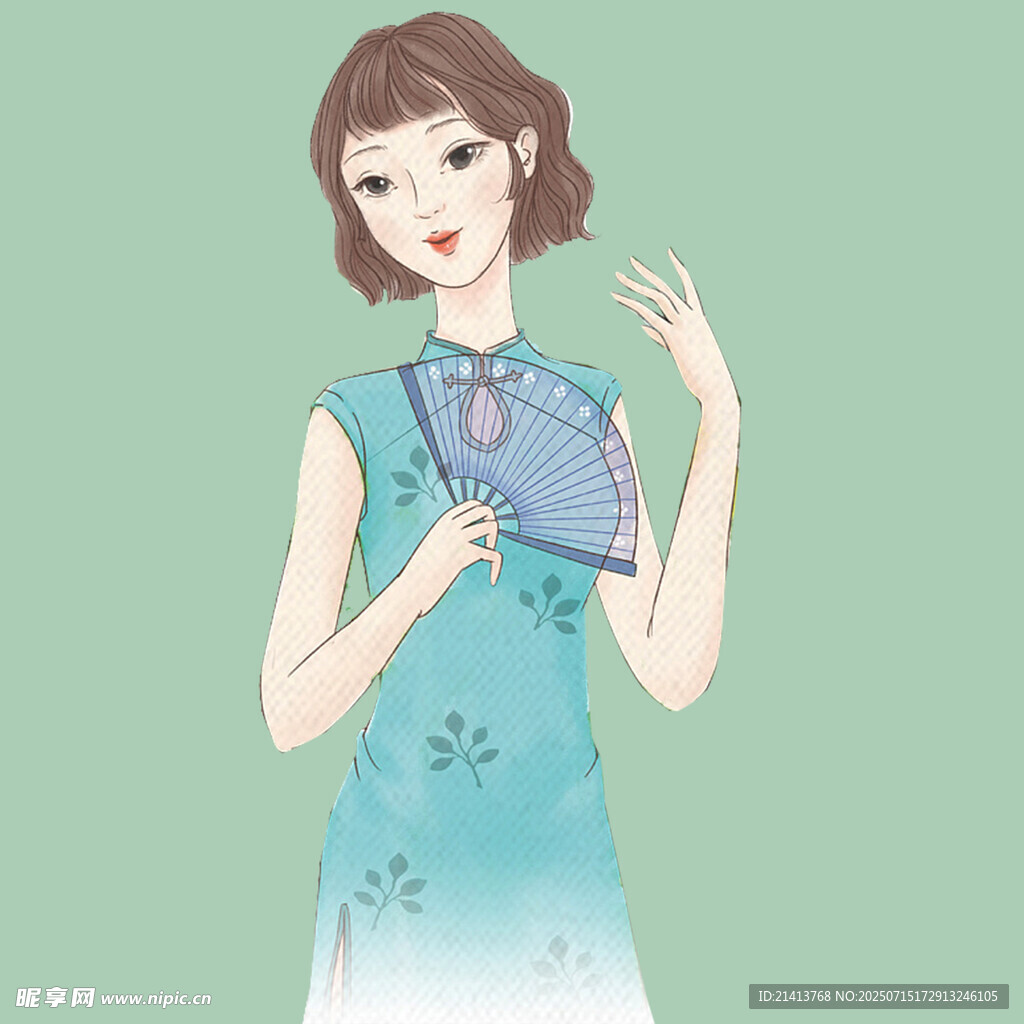 身着旗袍的优雅女子