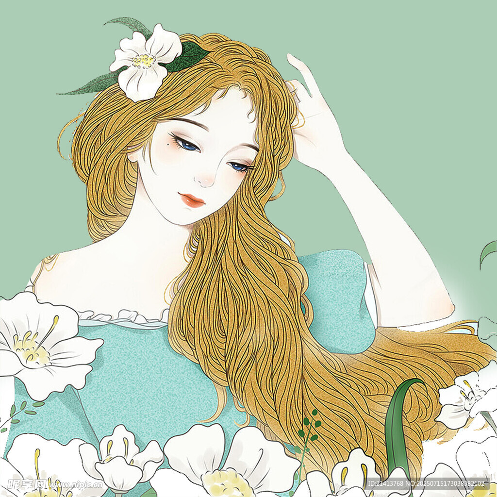 花中少女  尽显柔美浪漫