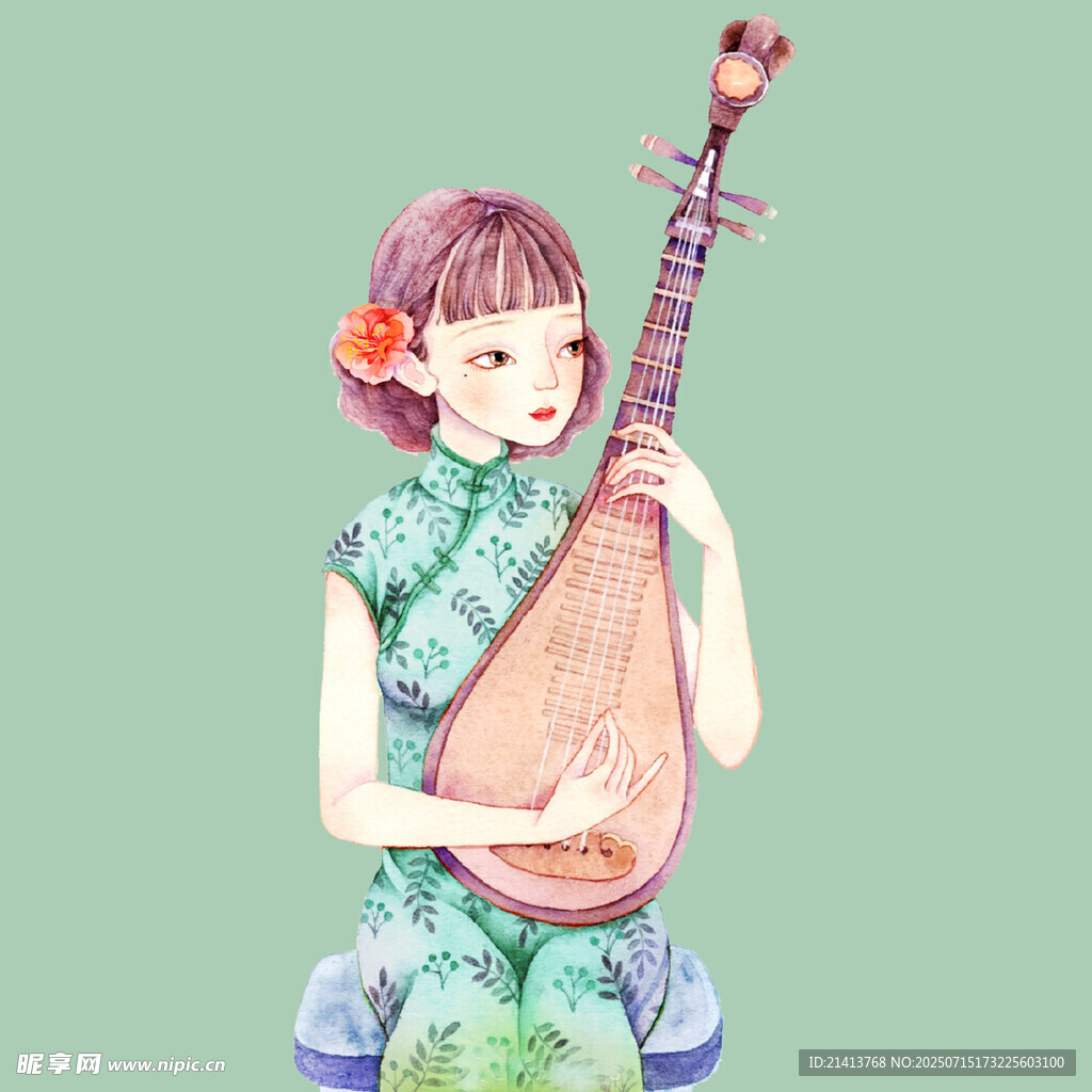 持琵琶的国风少女