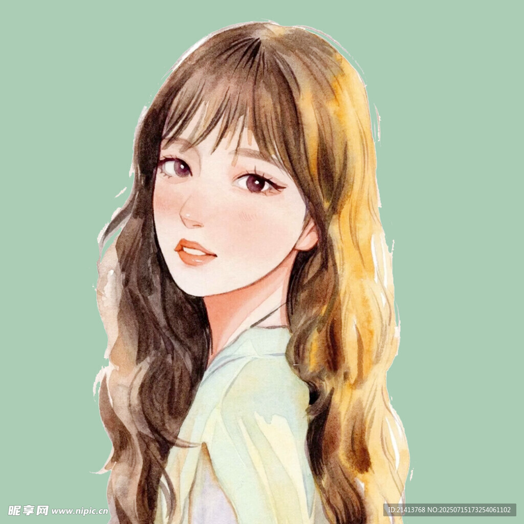 长发飘飘的甜美女孩