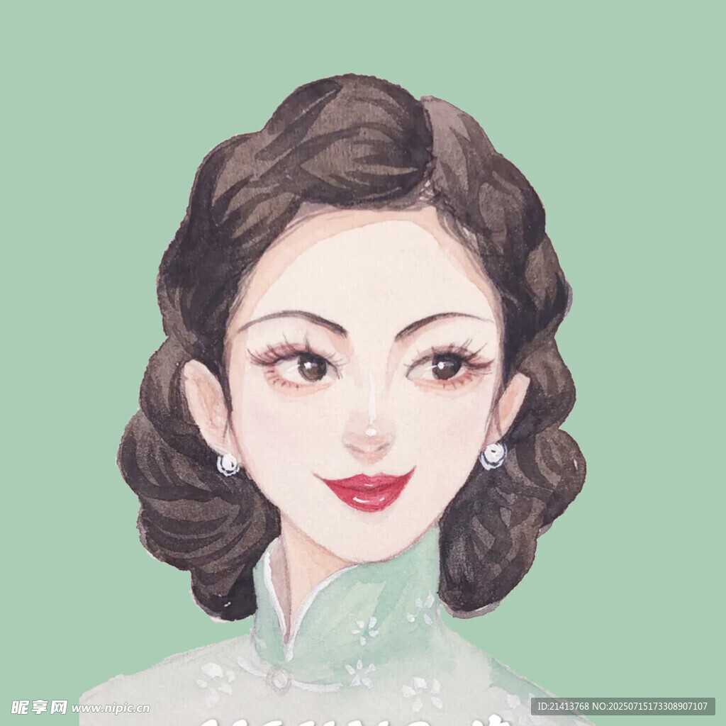 复古优雅的民国风女子