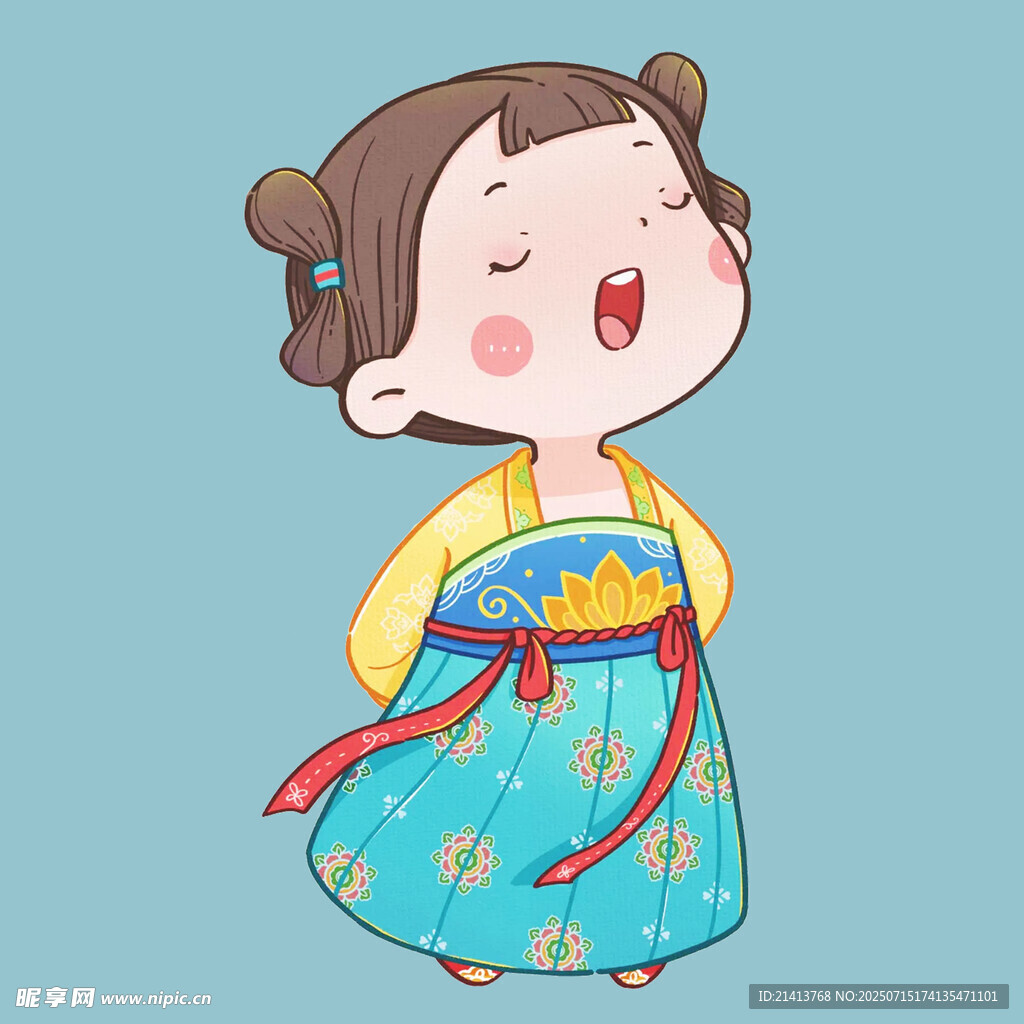 穿汉服的可爱小女孩