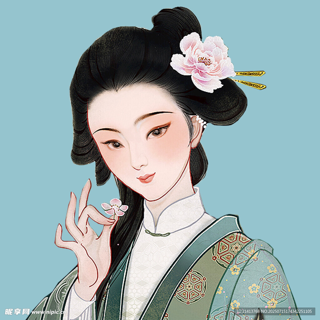 古风佳人  簪花浅笑