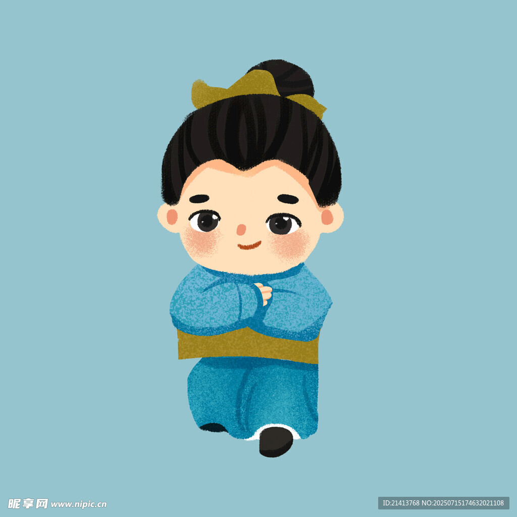 可爱古装小孩拱手作揖