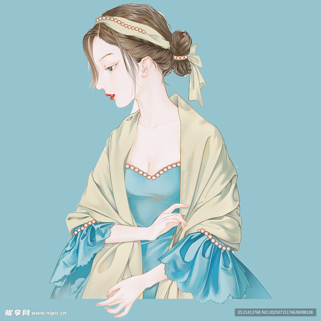 古典优雅的束发女子