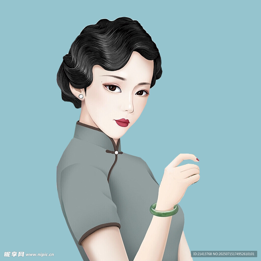 优雅旗袍女子  古典韵味