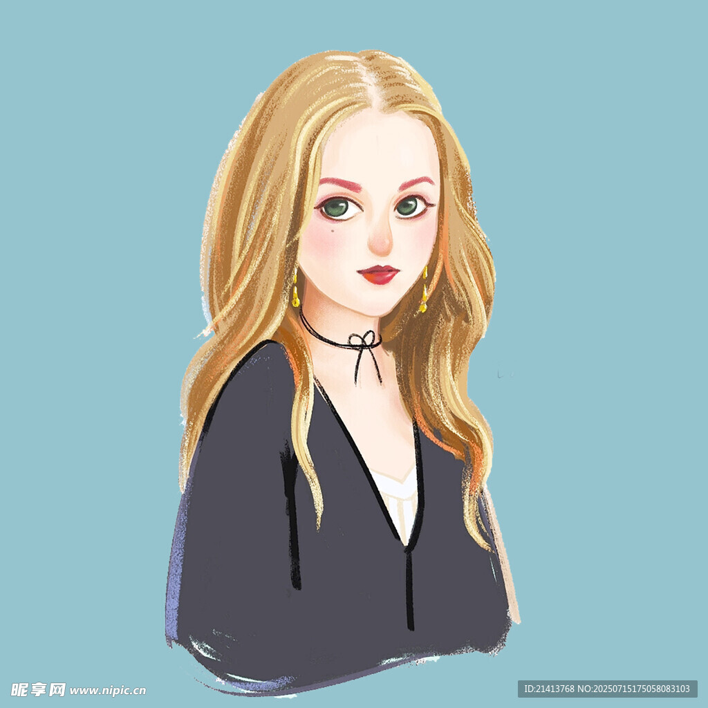 金发时尚女性插画